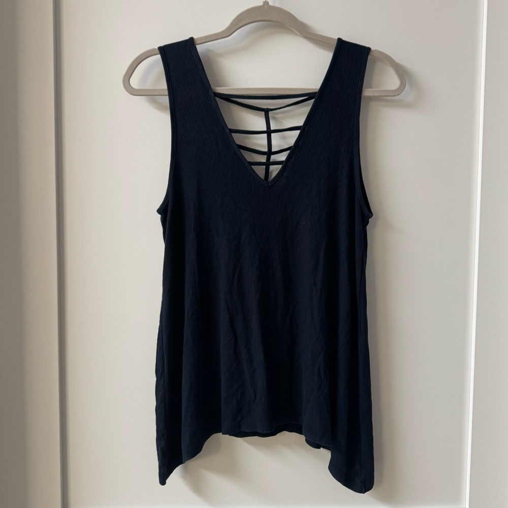 SEXY RIB NAVY TOP